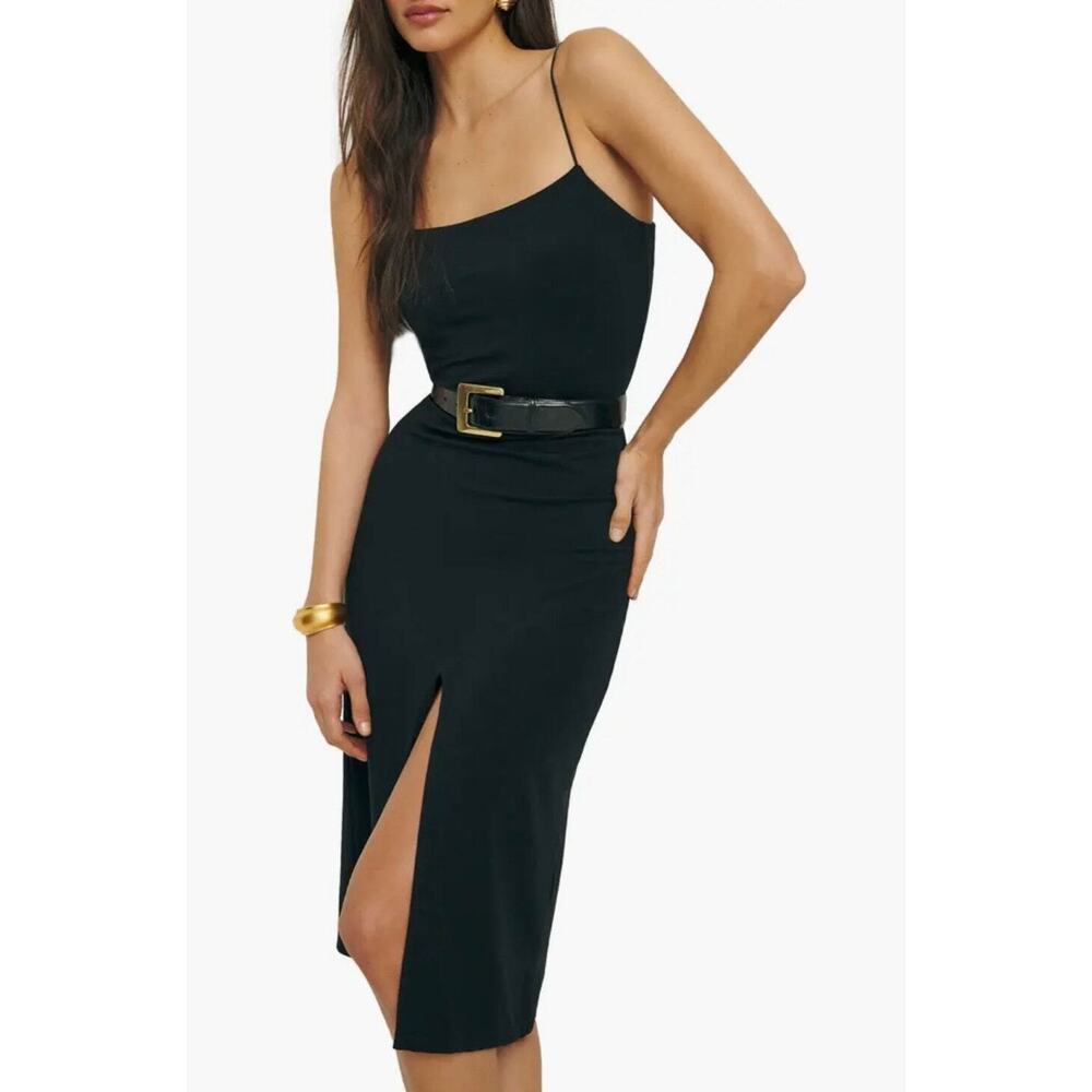 Reformation Pavia knitted midi black dress size medium - Picture 3 of 8